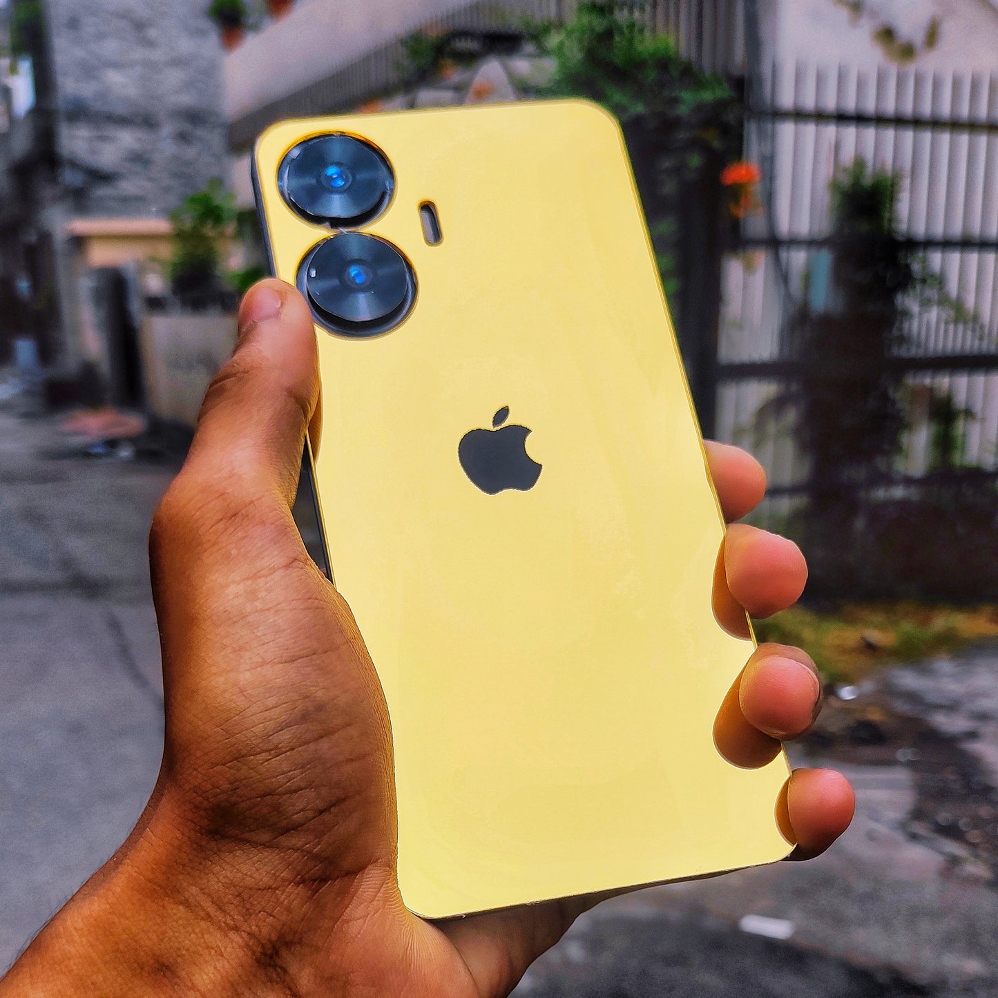 Realme C 55 / Realme Narzo N 55 Black Apple Logo Golden Back Panel.