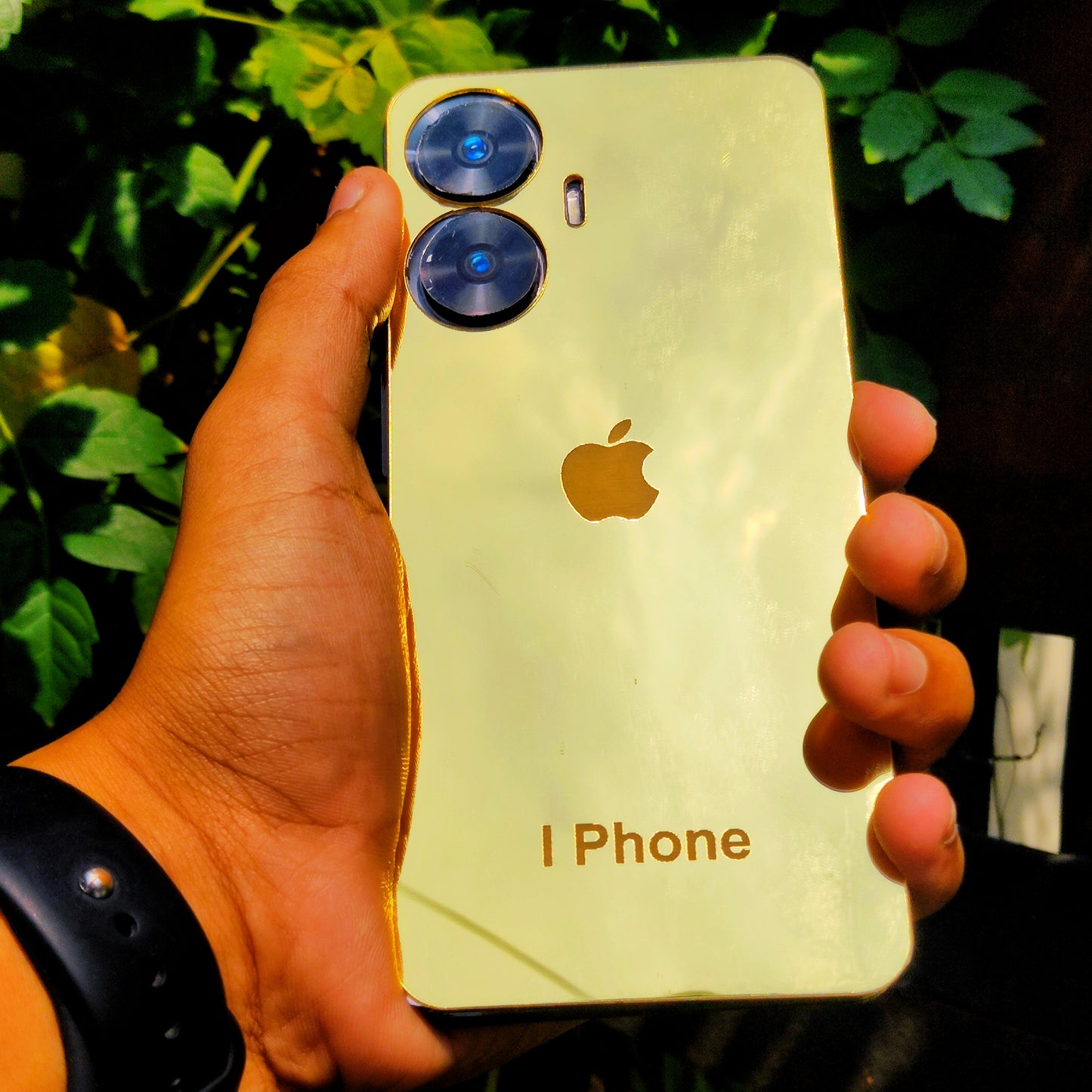 Realme C 55 AI Logo Style Golden Back Glass.