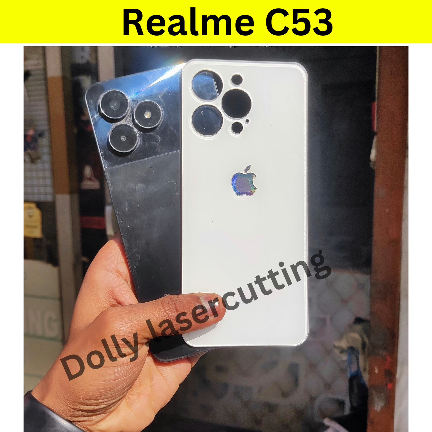 Realme C53 Into I Phone Converter White Color Back Panel.