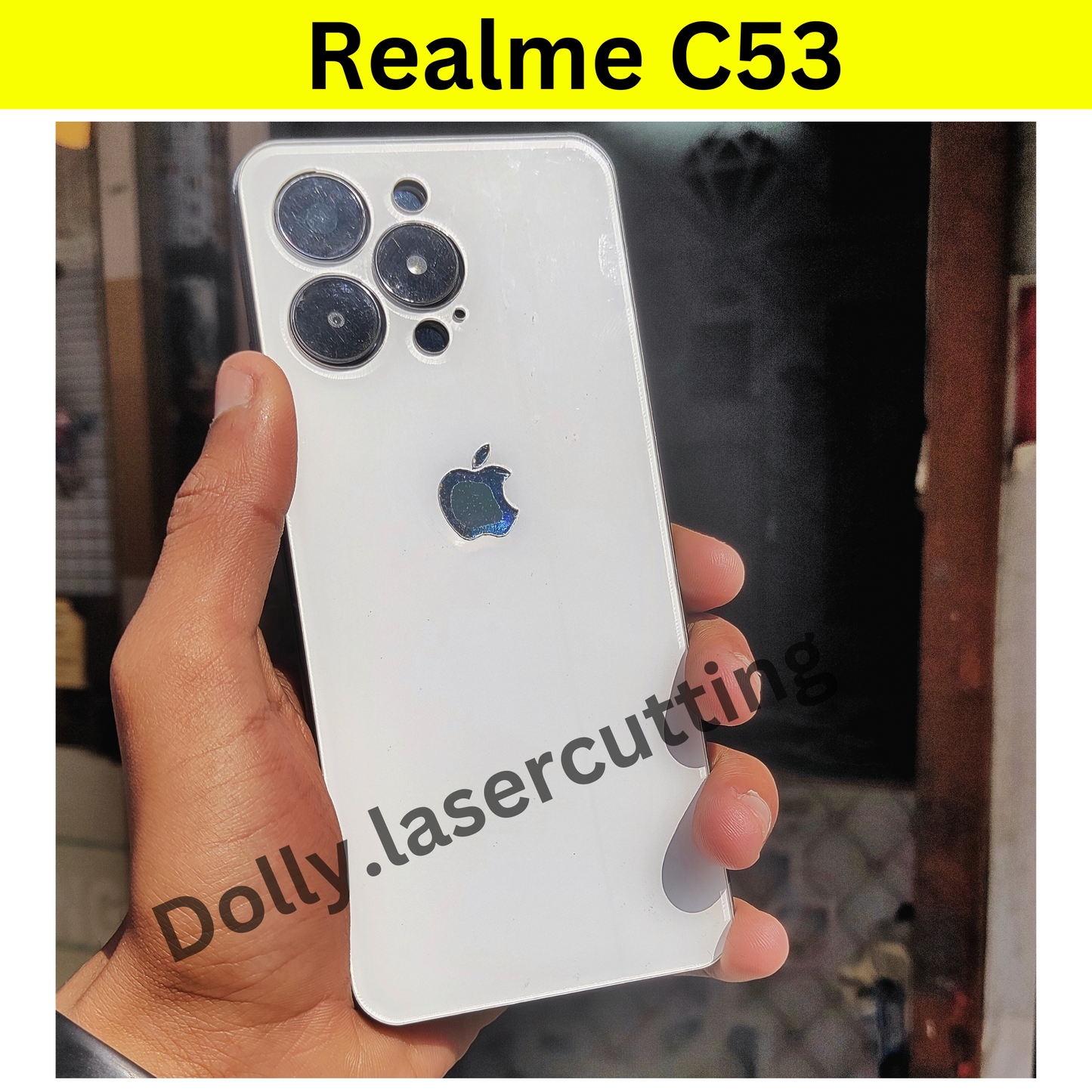 Realme C53 Into I Phone Converter White Color Back Panel.