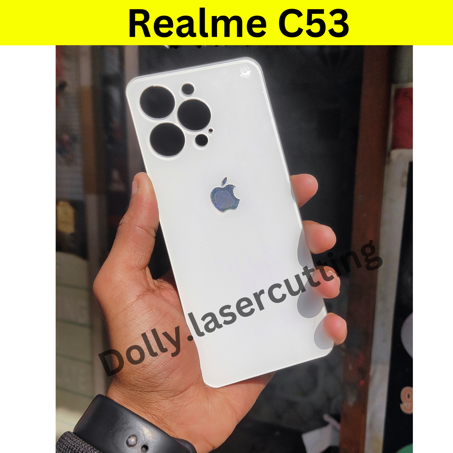 Realme C53 Into I Phone Converter White Color Back Panel.