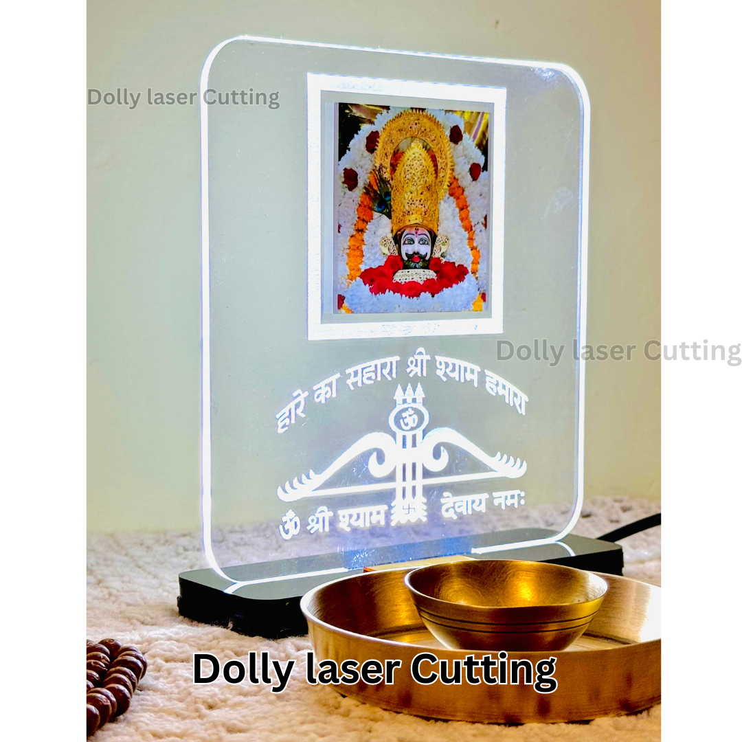 Khatu Shyam Ji Idol LED Light Glow Frame & Shubh Deepawali Bandhanwaar