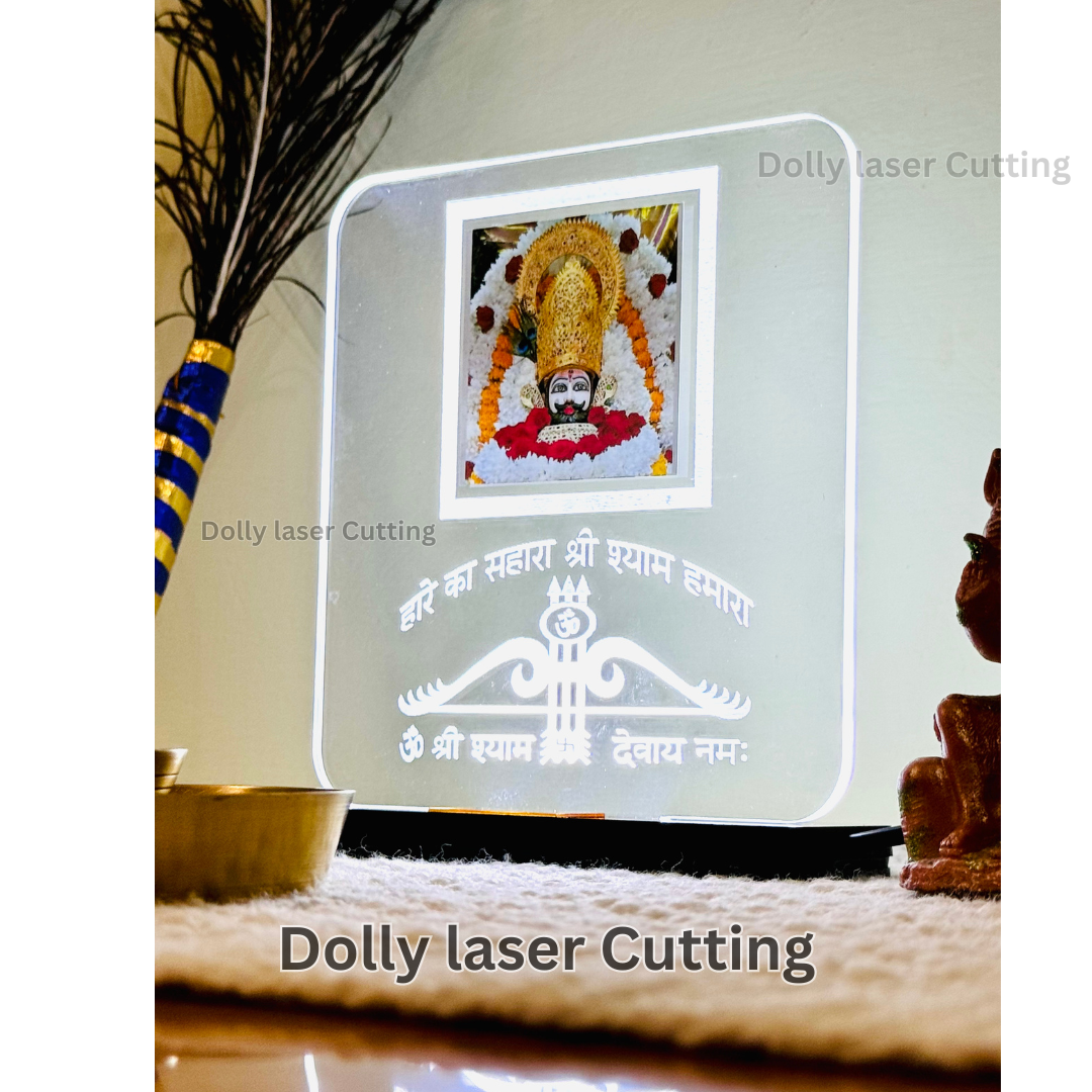 Khatu Shyam Ji Idol LED Light Glow Frame & Shubh Deepawali Bandhanwaar