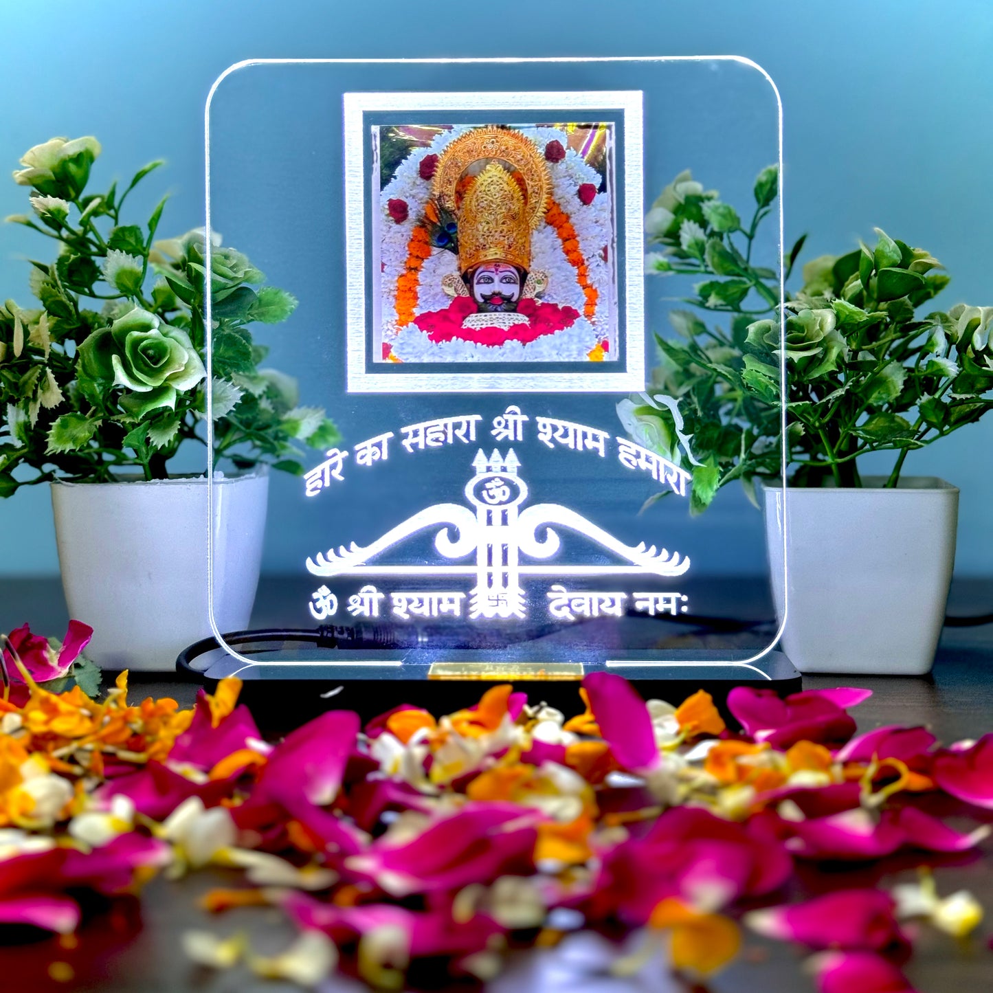 Khatu Shyam Ji Idol LED Light Glow Frame