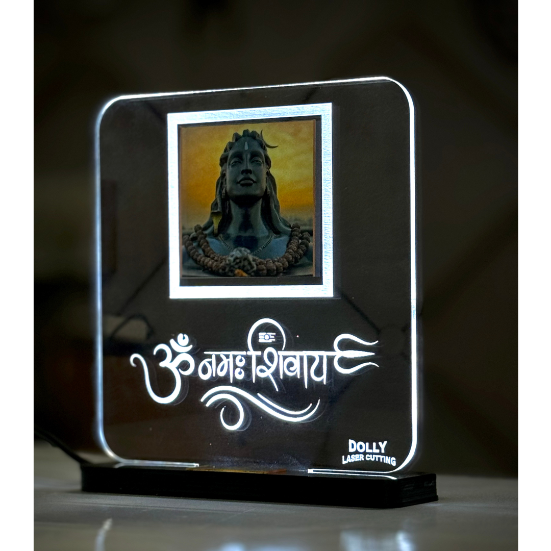 Mahadev Idol LED Light Acrylic Glow Frame.