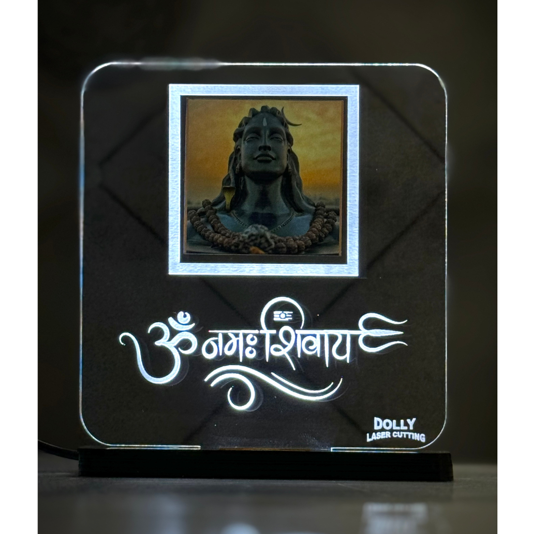 Mahadev Idol LED Light Acrylic Glow Frame.