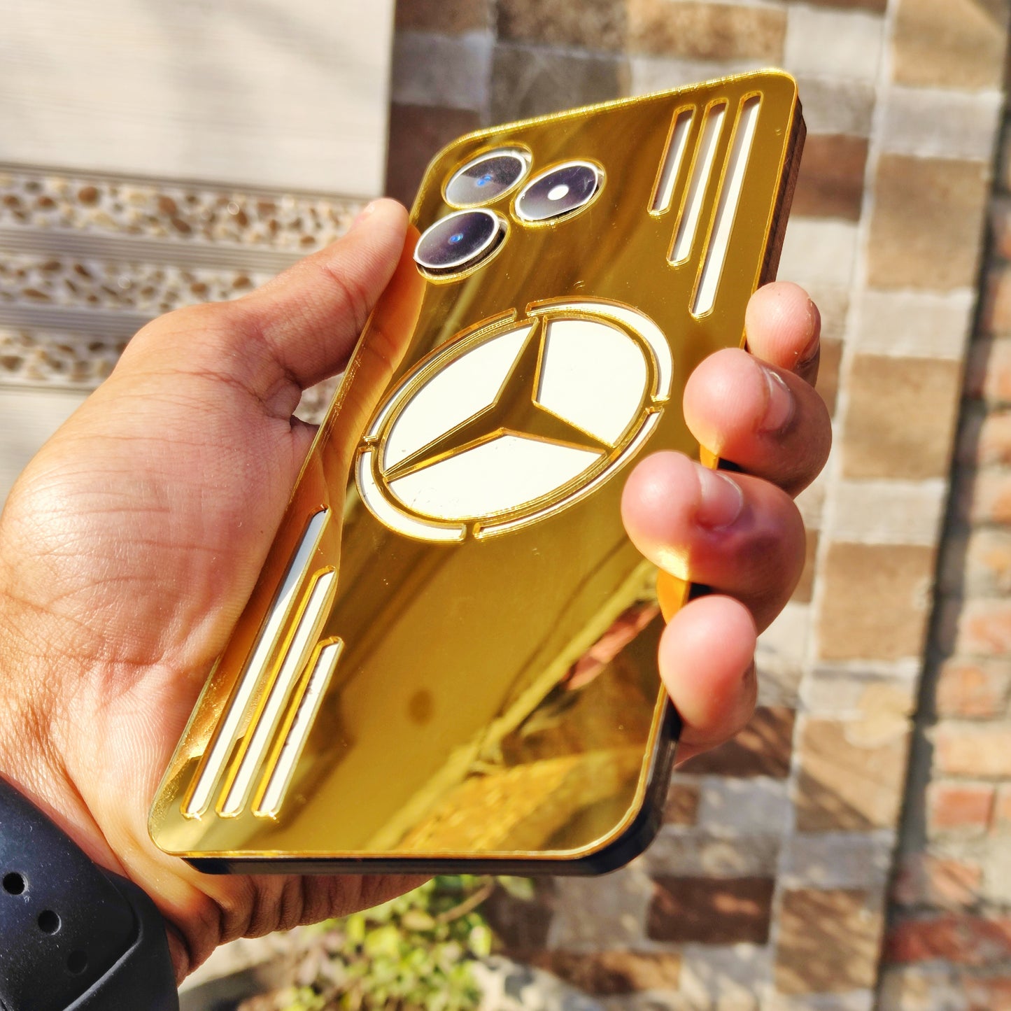 Realme C53 Golden Mercedes Back Glass.