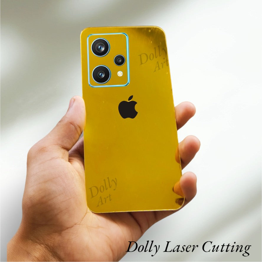 Realme 9 Pro Plus 5g Black Apple Logo Golden Back Glass