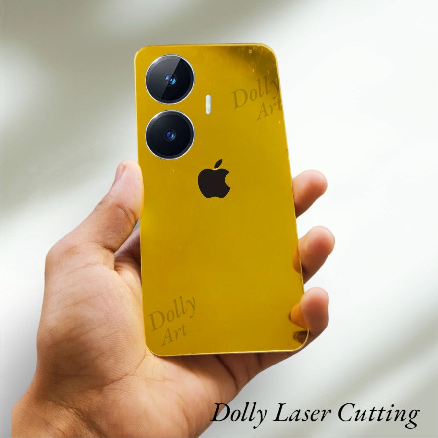 Realme Narzo N55 Black Apple Logo Golden Back Glass