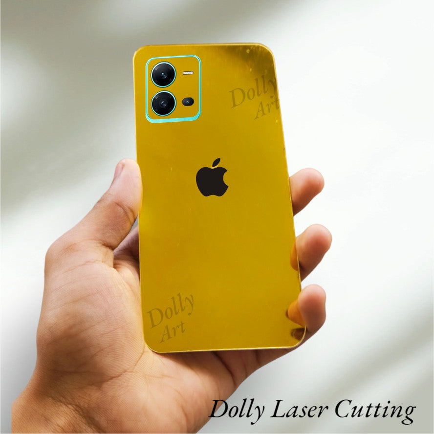 Vivo V25 Black Apple Design Golden Back Glass