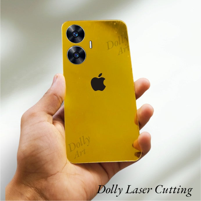 Realme C55 Black Apple Logo Golden Back Glass