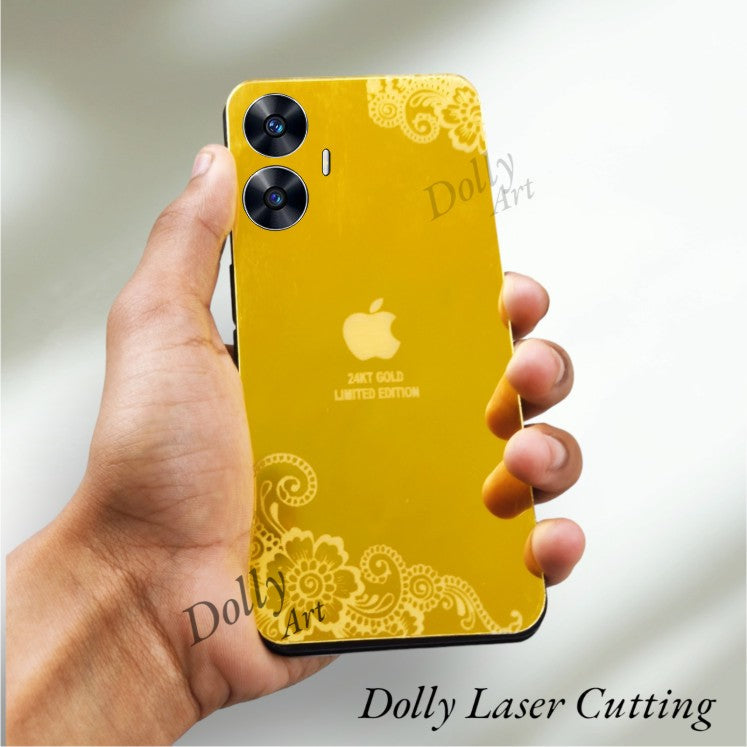 Realme C55 I Phone Style Design Golden Back Glass