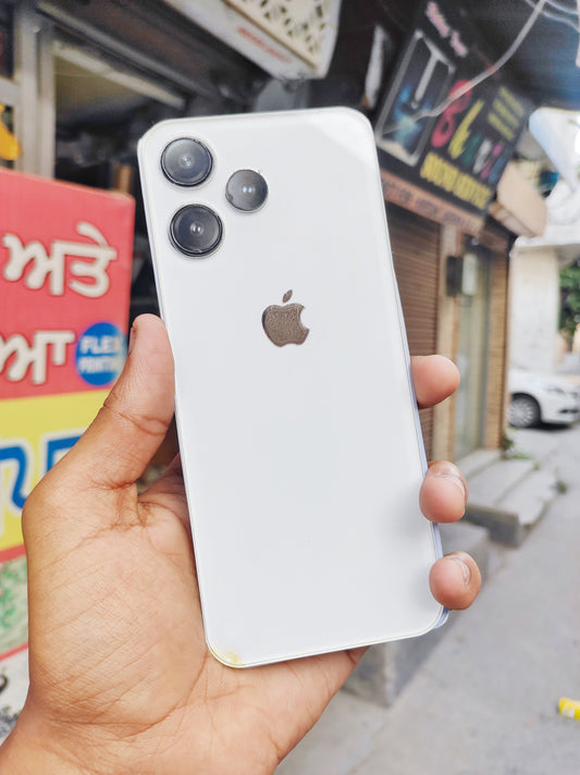 Realme 9i 5g Silver Apple Logo White Back Guard