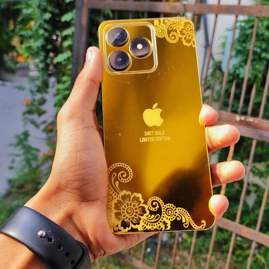 Realme Narzo C53 I Phone Style Golden Back Glass.