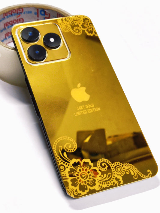 Realme Narzo C 53 I Phone Style Golden Back Glass.