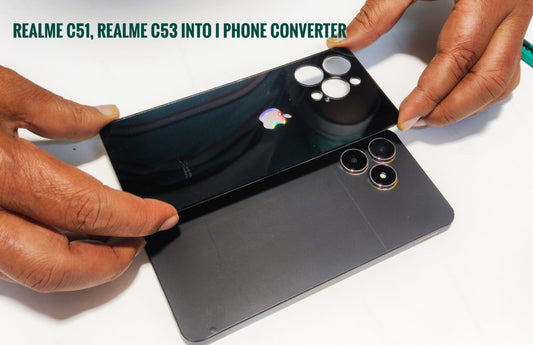 Realme C51 into I Phone Converter Black Color Back Panel