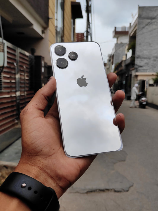 Redmi 12 5g Apple Logo Silver Back Panel