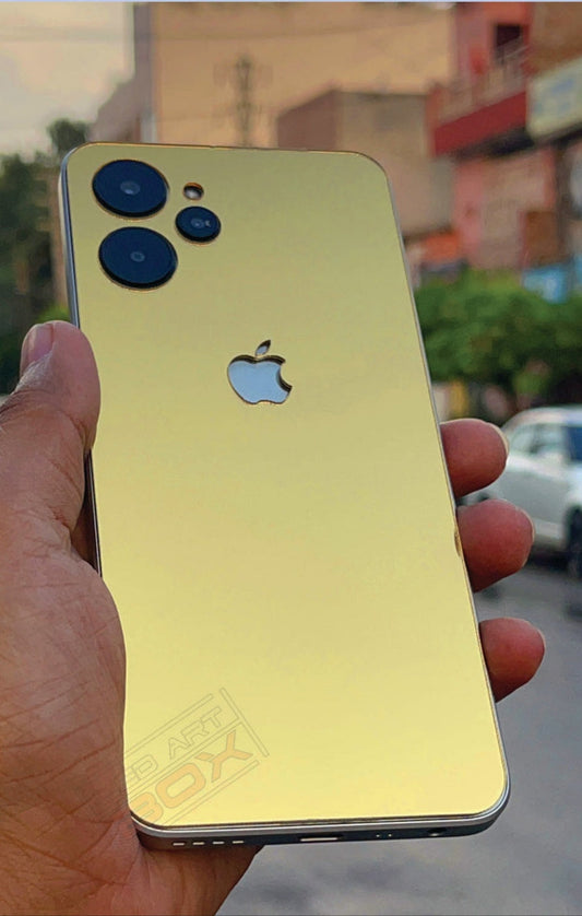 Realme 9 i 5g Apple Logo Style Golden Back Glass.