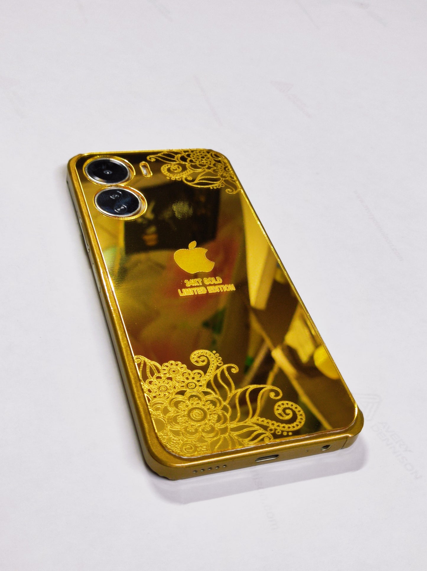 Vivo Y 16 I.P Floral Design Golden Back Glass.