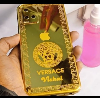 Vivo Y21 Versace Logo Golden Back Glass