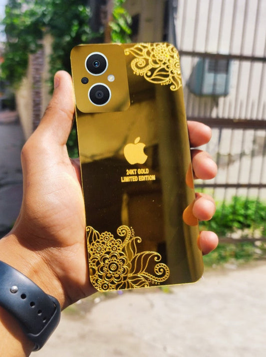 Oppo F21 Pro 5g IP Floral Golden Back Glass