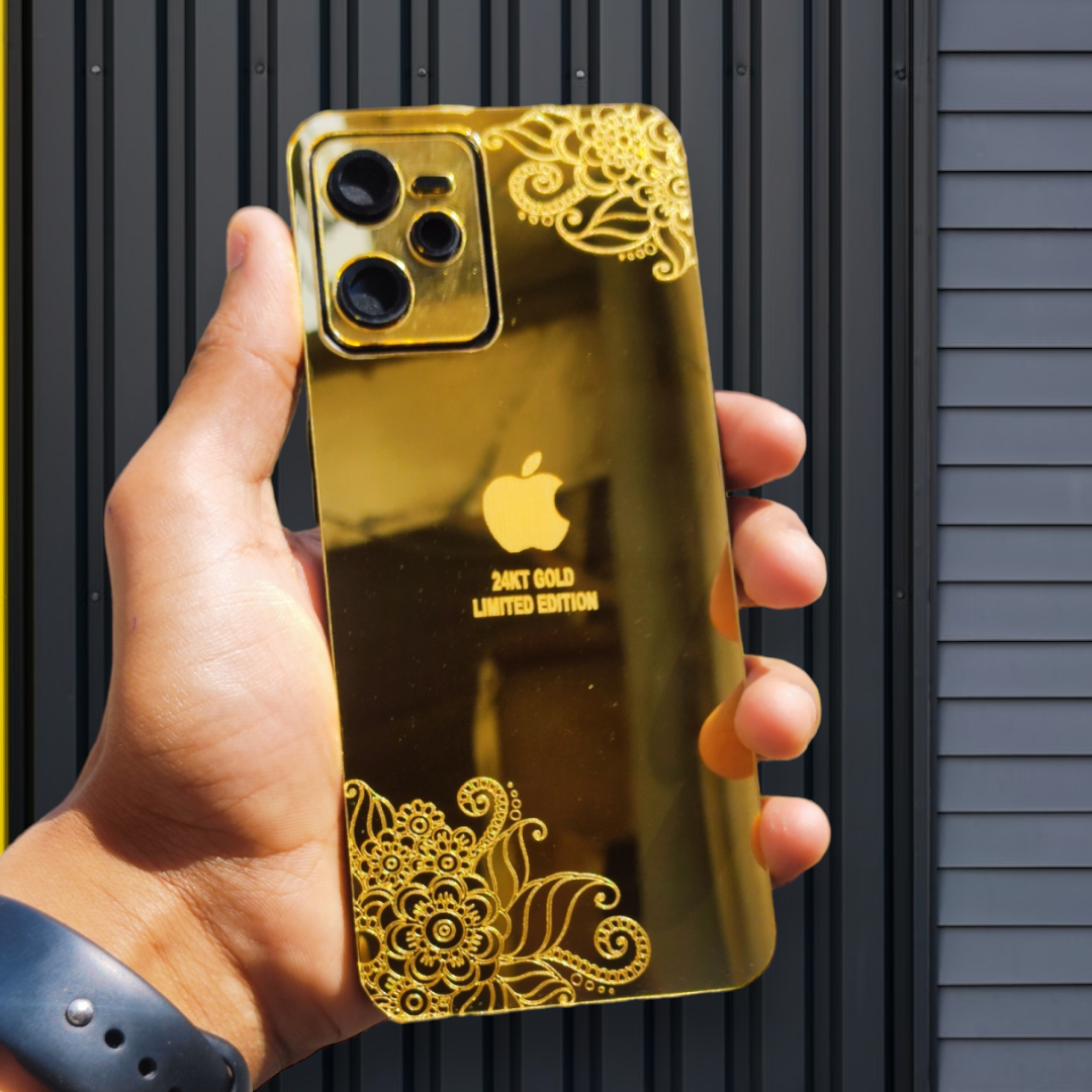 Realme C35 IP Floral Golden Back Glass