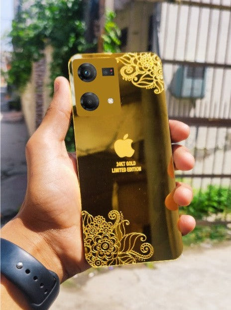 Oppo F21 Pro 4g IP Floral Golden Back Glass